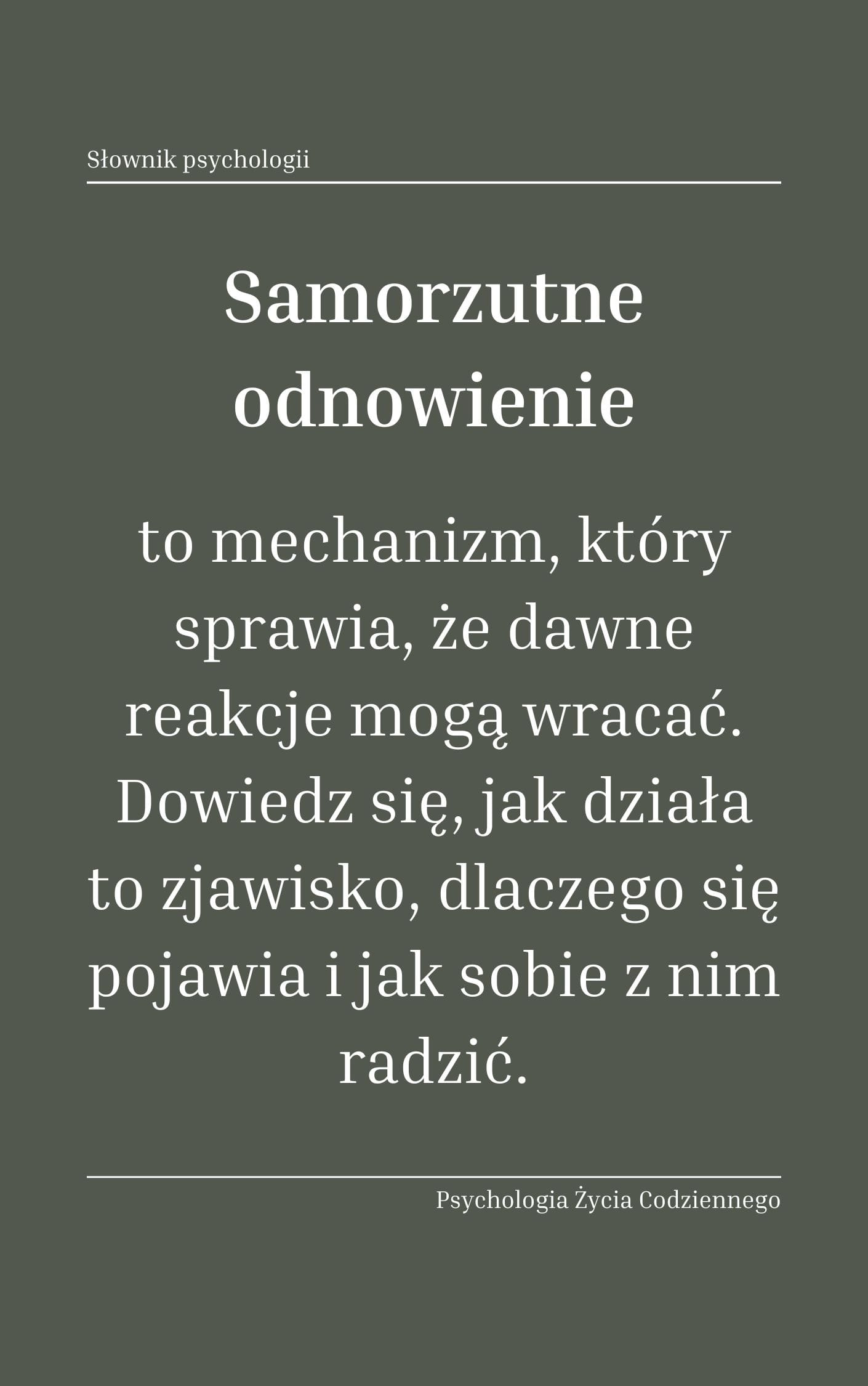 Samorzutne odnowienie (spontaneous rocovery)