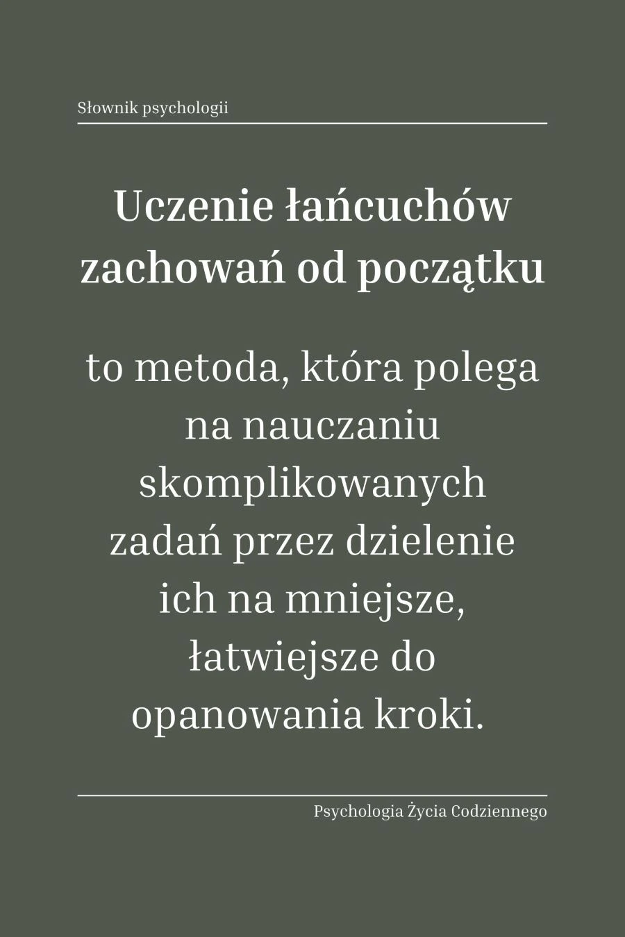 Co to jest uczenie łańcuchów zachowań od początku