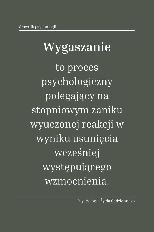 Co to jest wygaszanie i dlaczego jest ważne w psychologii