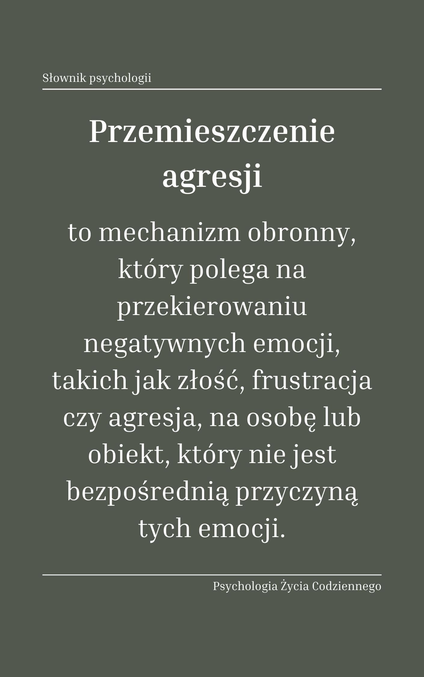 Czym jest przemieszczenie agresji