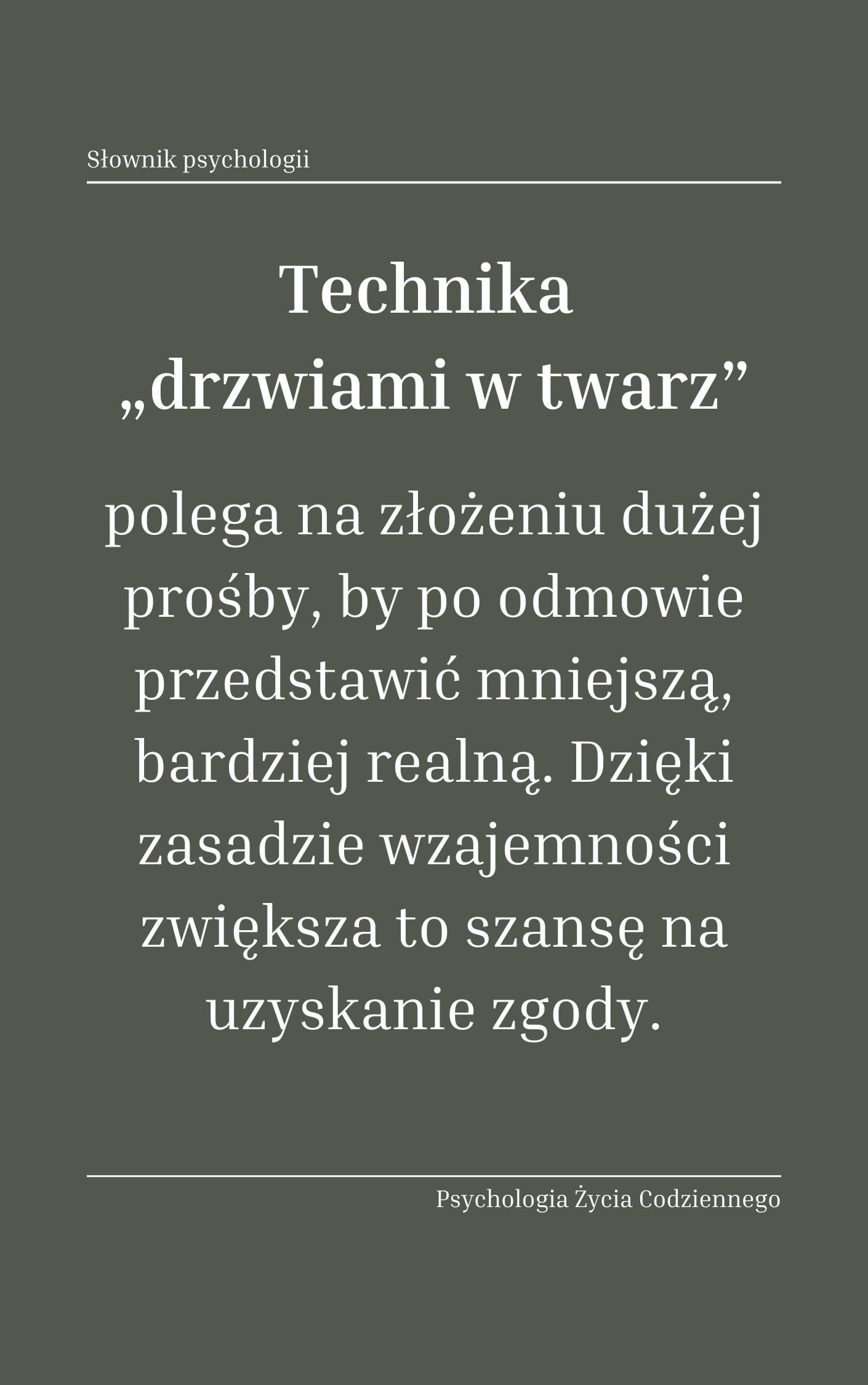 Na czym polega technika drzwiami w twarz