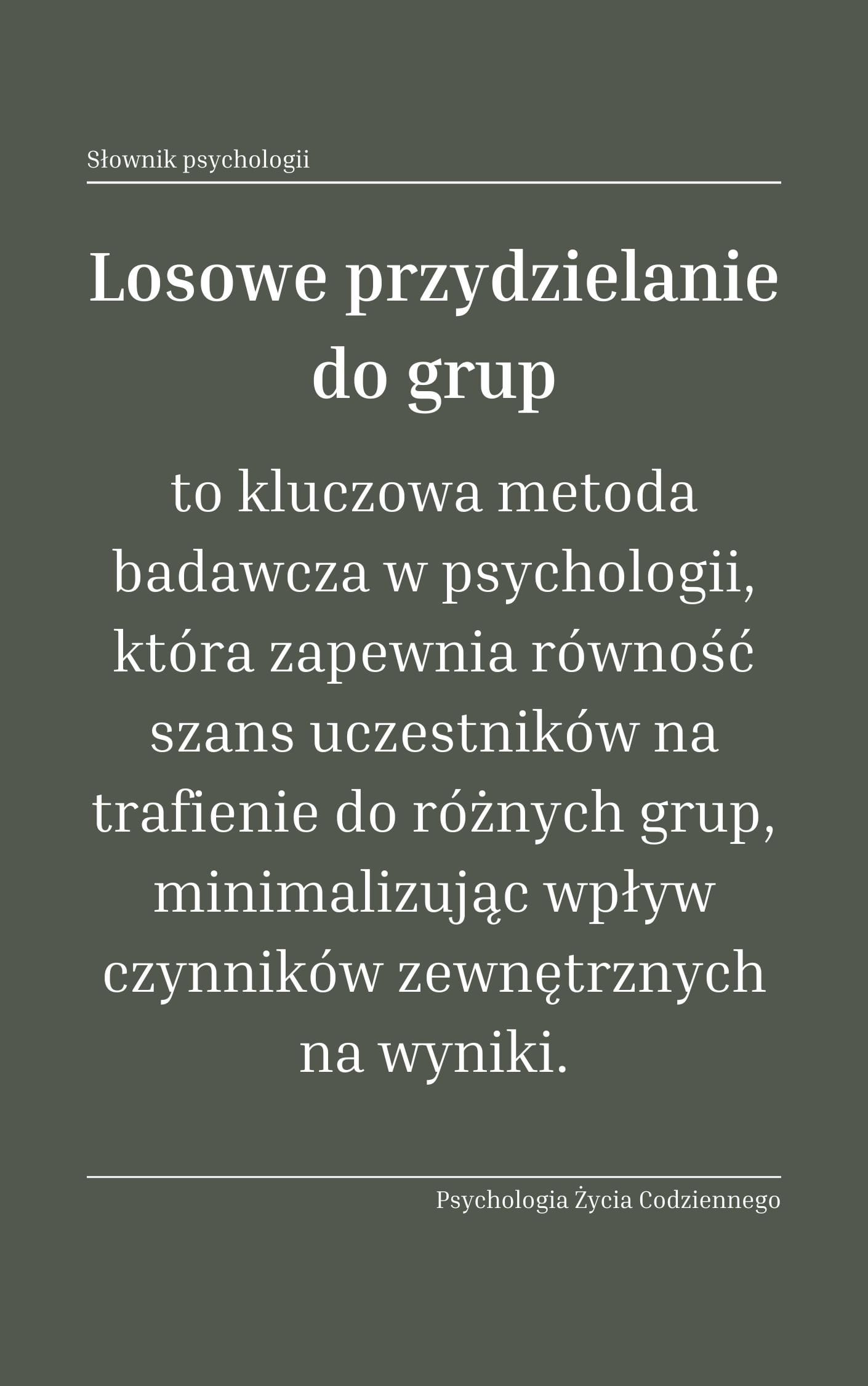 Co to jest losowe przydzielanie do grup