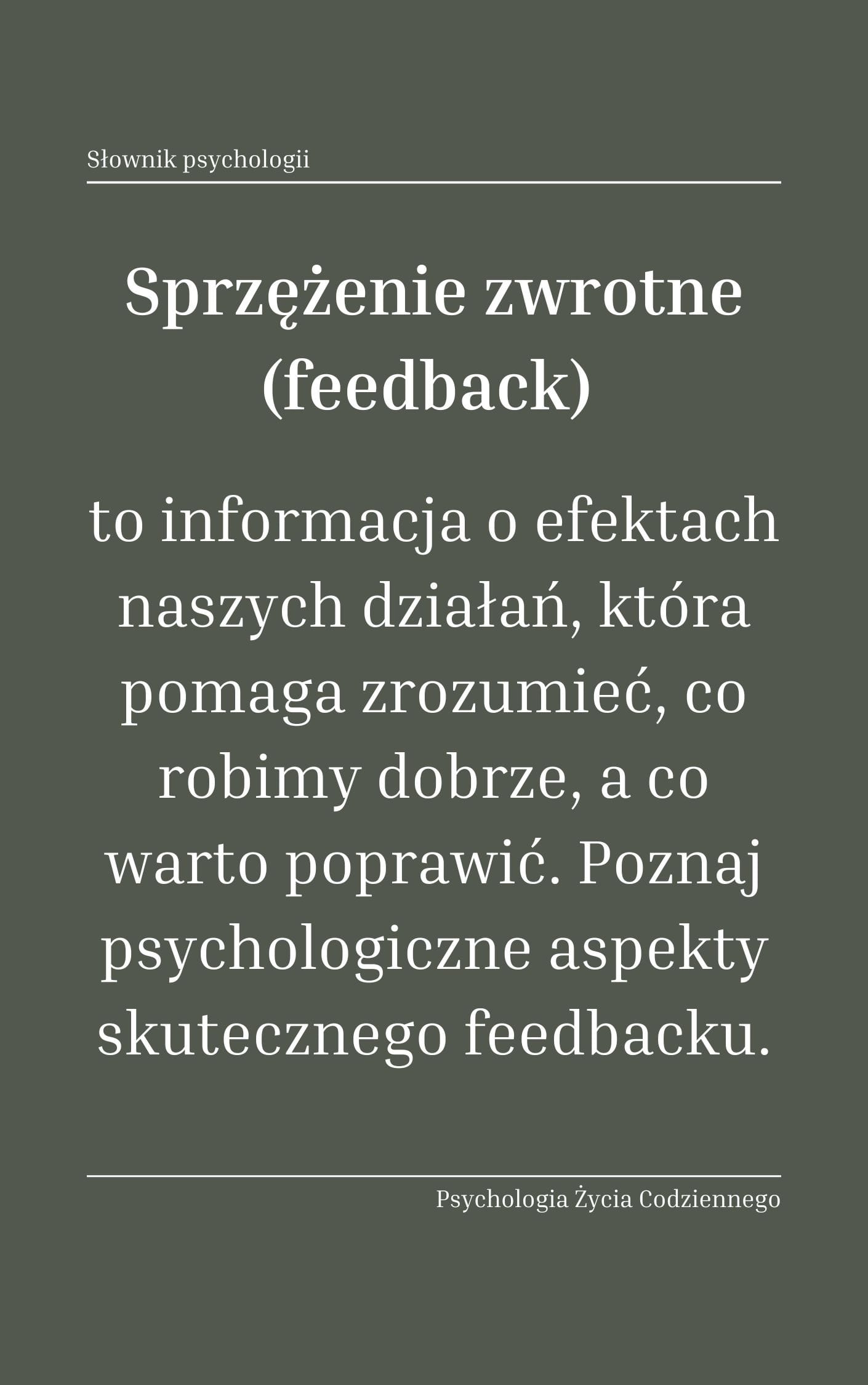 Co to jest sprzężenie zwrotne czyli feedback