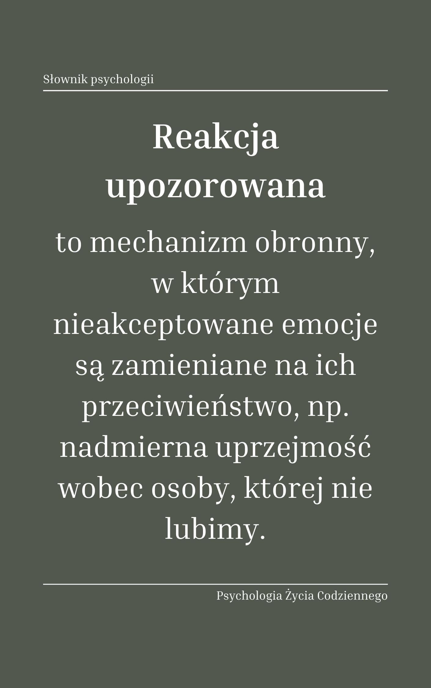 Reakcja upozorowana (reaction formation)