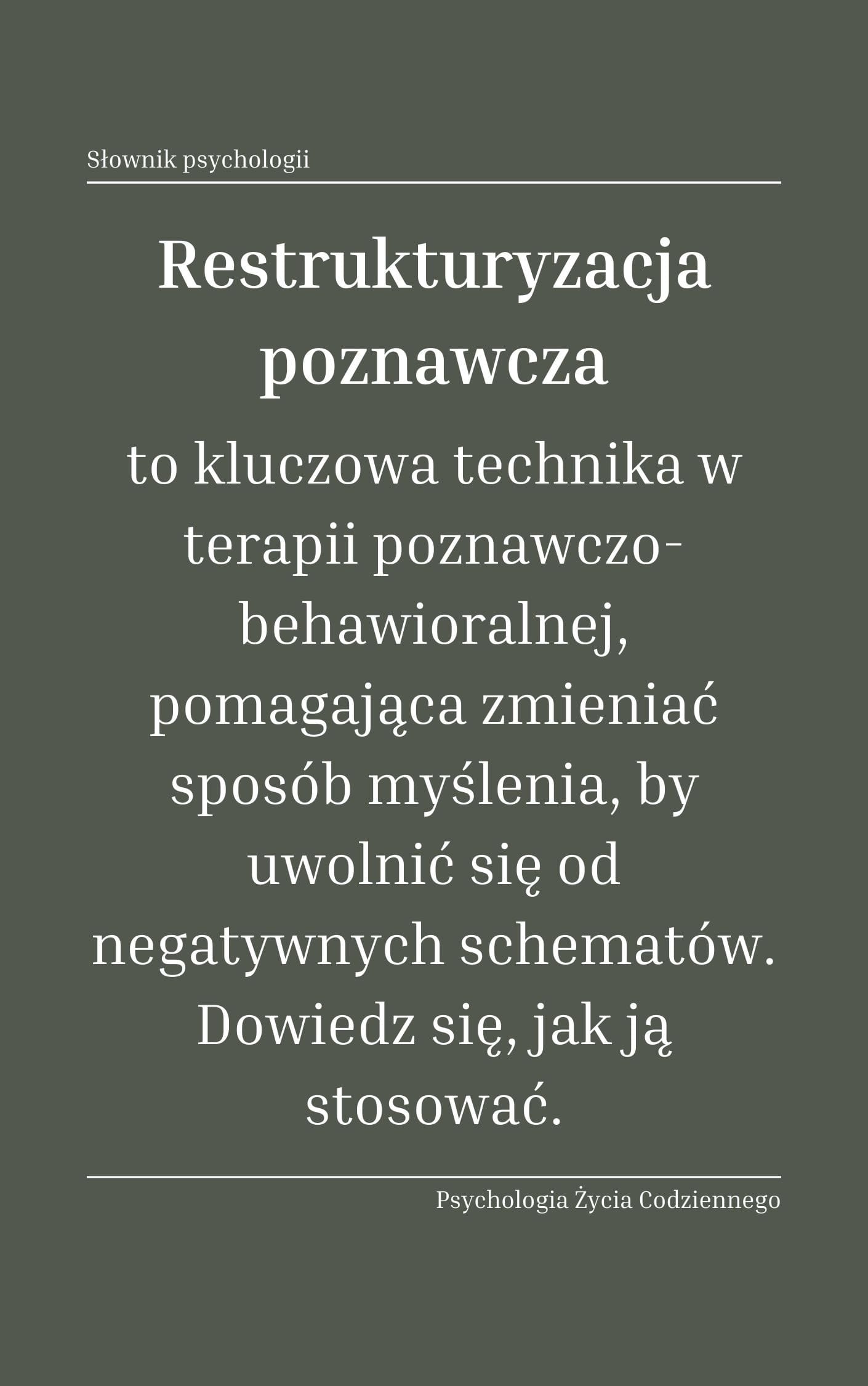 Co to jest restrukturyzacja poznawcza