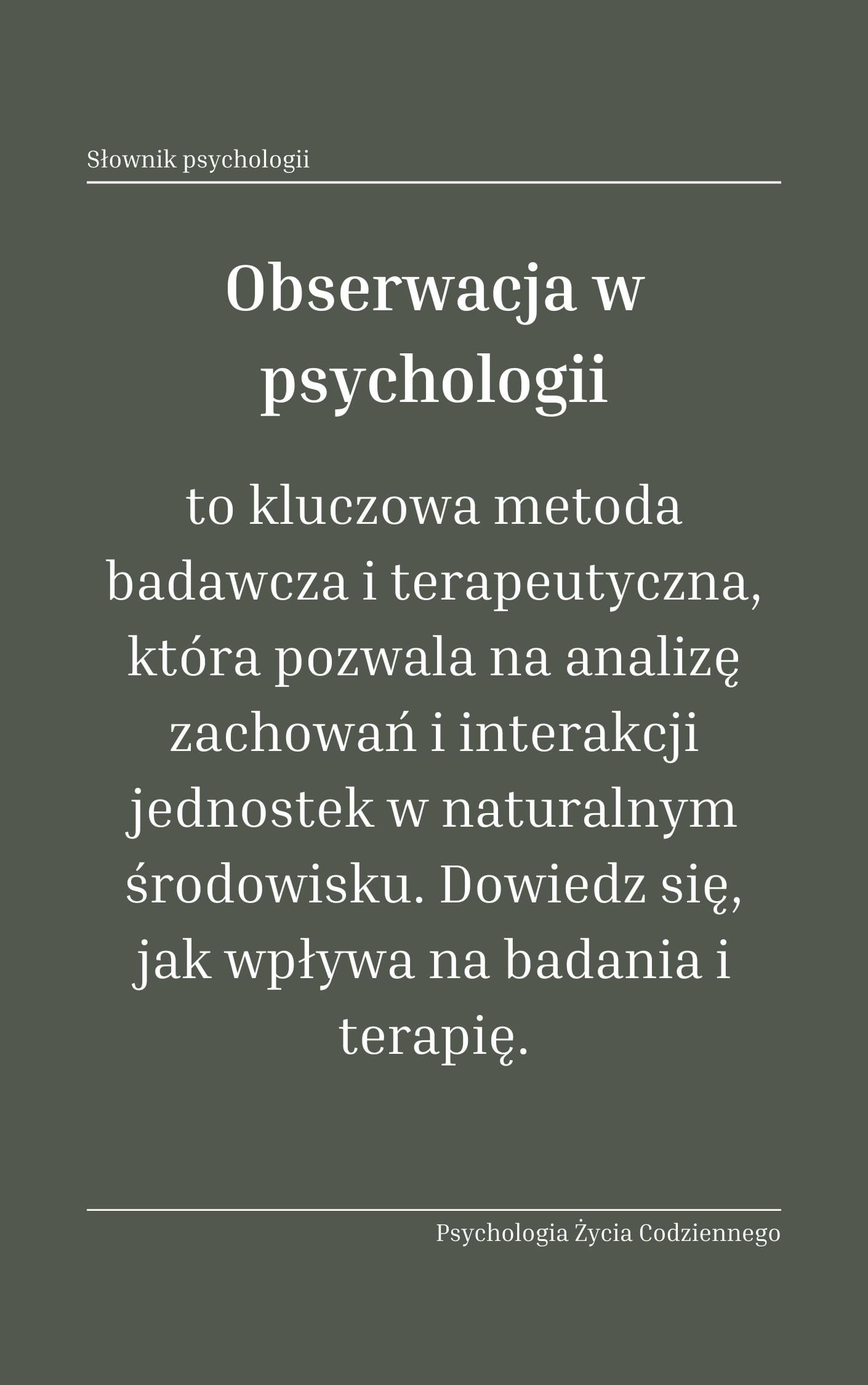 Obserwacja w psychologii