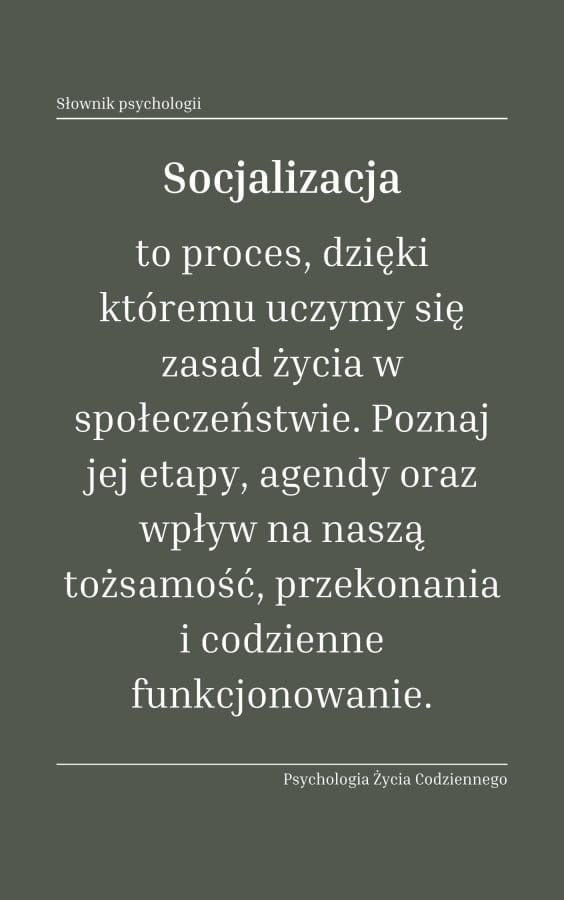 Socjalizacja (socialization) 1 Co to jest socjalizacja i dlaczego jest ważna