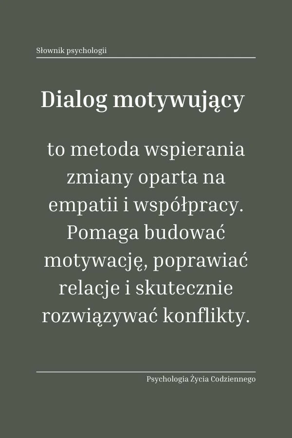 Dialog motywujący (motivational interviewing) 1 Czym jest dialog motywujący