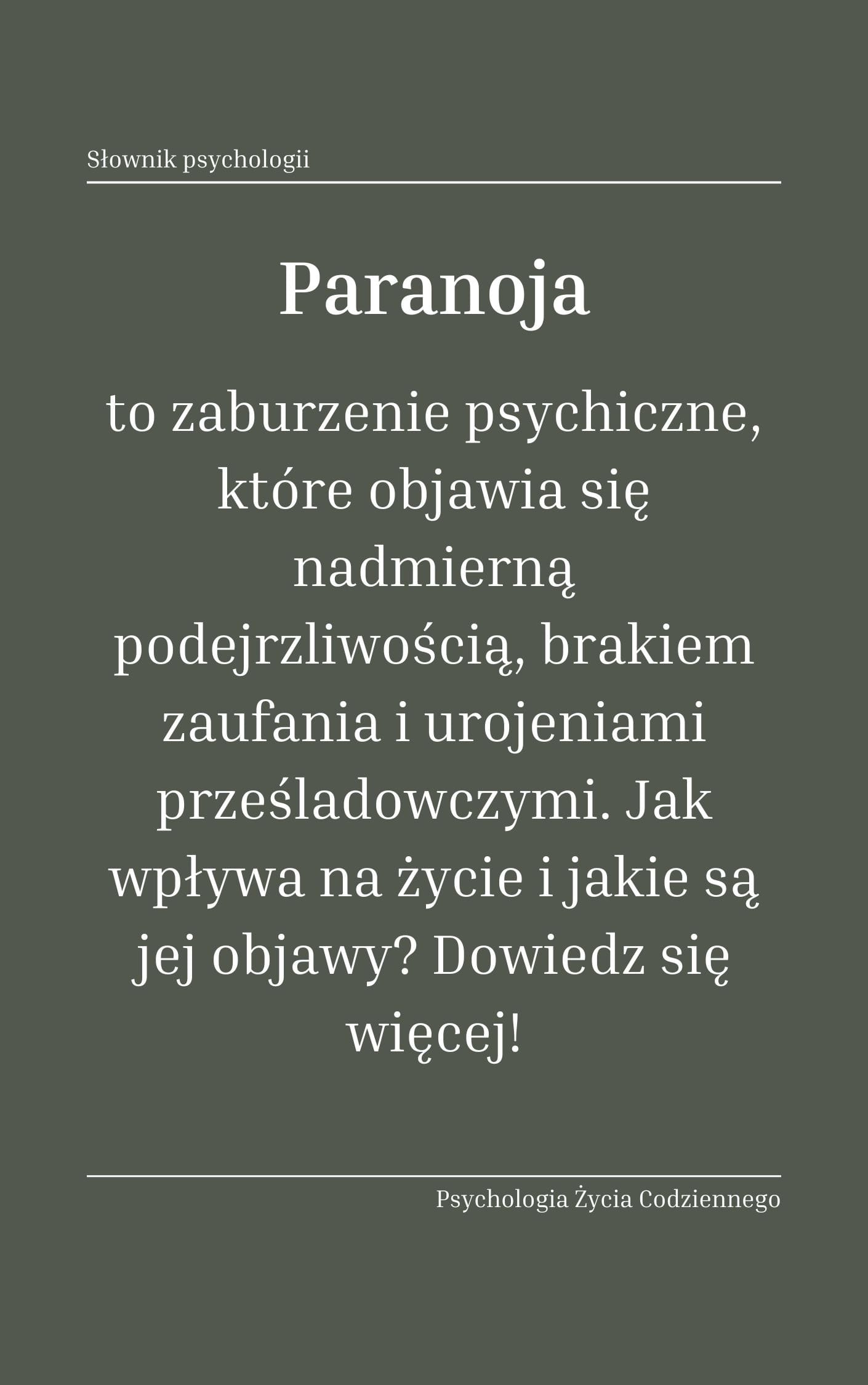 Paranoja Definicja paranoi