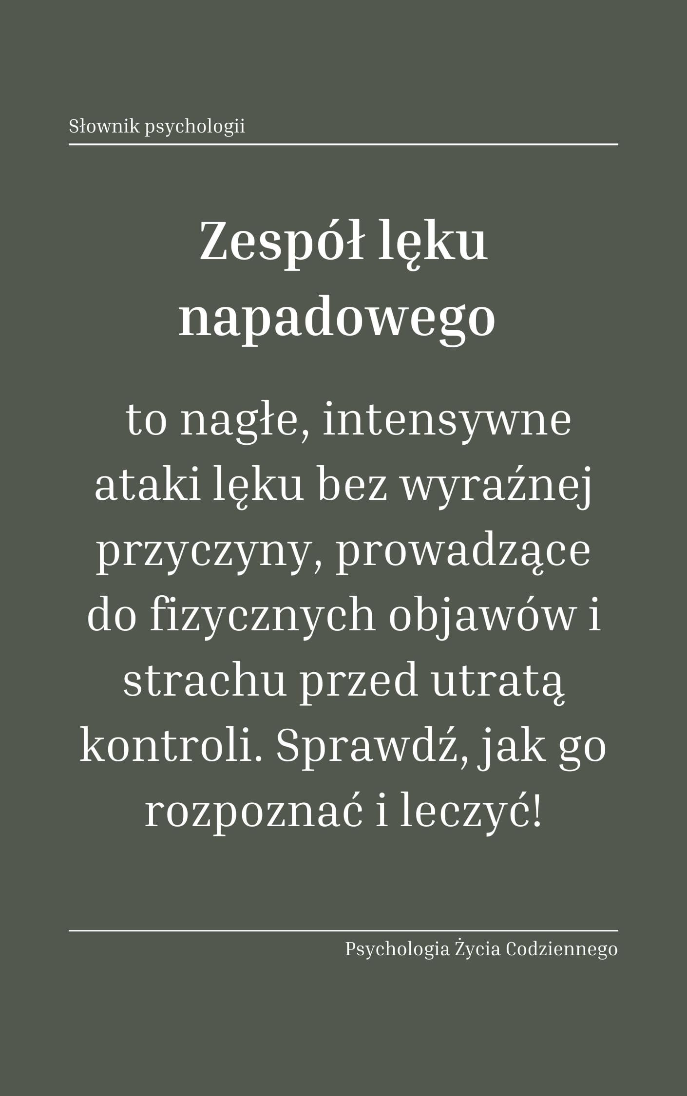 Zespół lęku napadowego zespół paniki