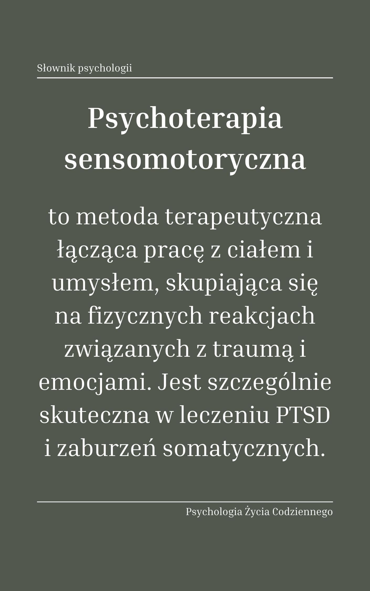 Czym jest psychoterapia sensomotoryczna